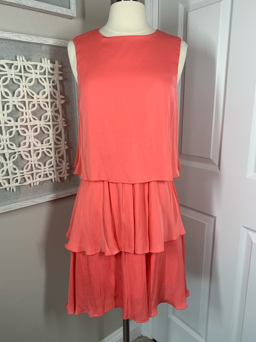 Sam Edelman coral tiered dress size 0